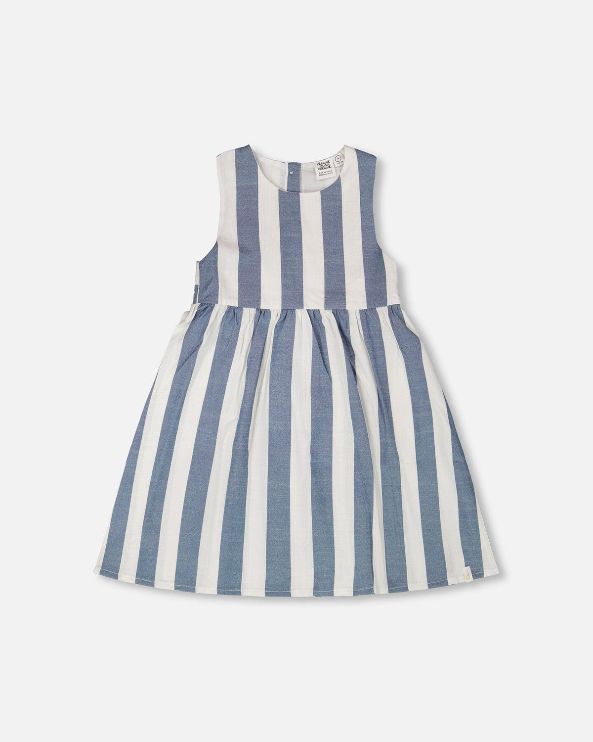 Sleeveless Dress White And Blue Stripes